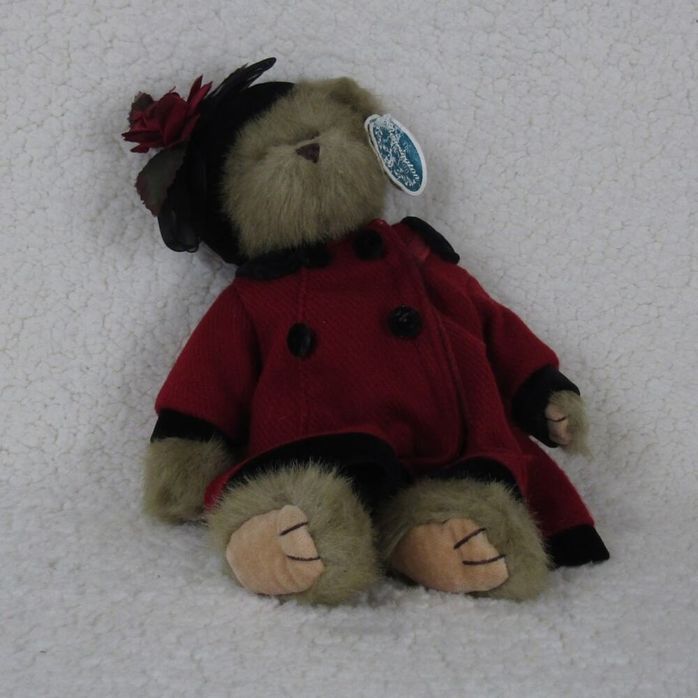 Bearington Bear Veronica - 14" Plush,‎ Red Coat, Rose Hat